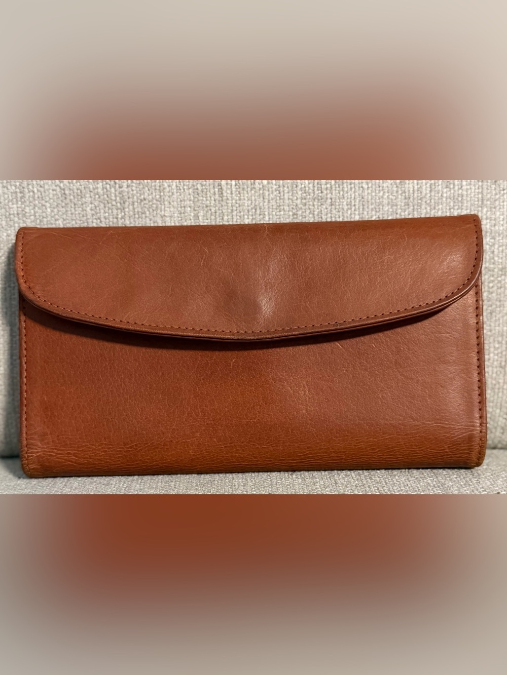 Vintage Coach British Tan Leather Checkbook Wallet w/ Removable Insert